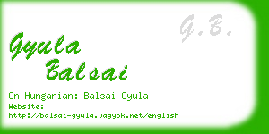 gyula balsai business card